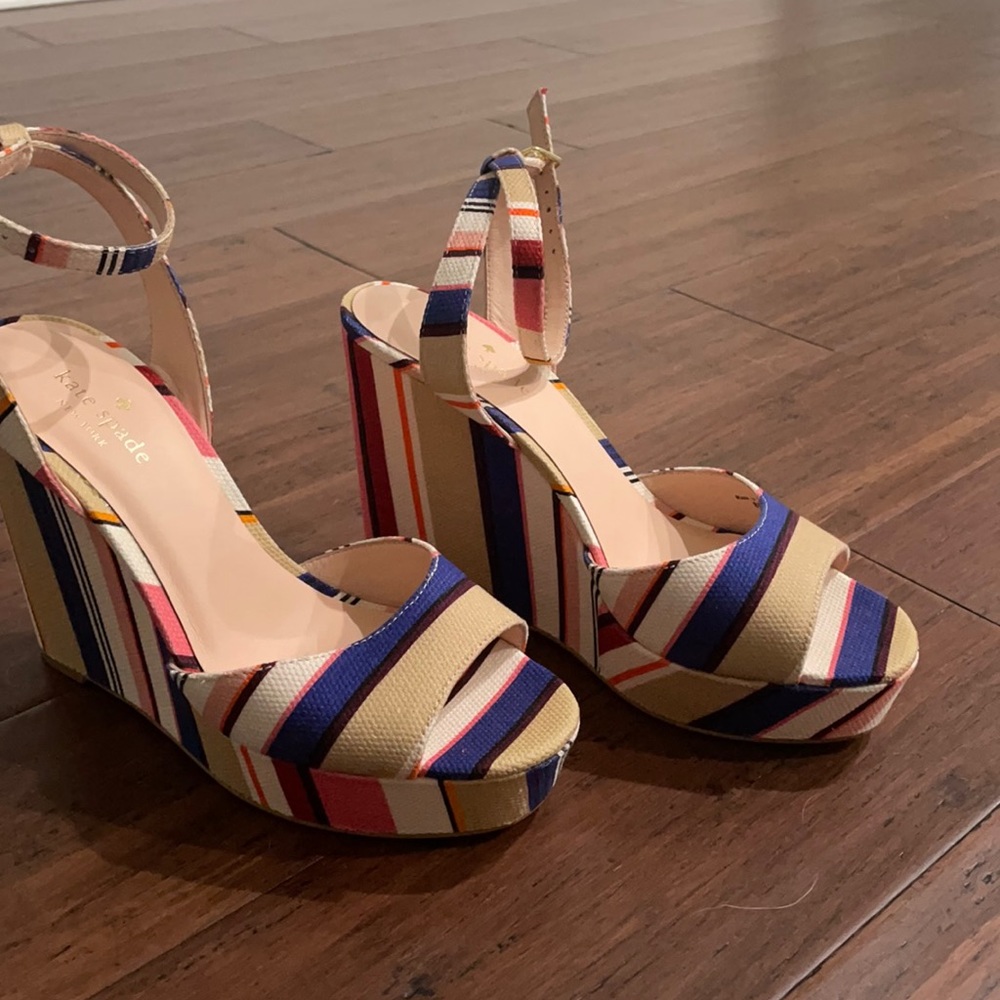 kate spade Multicolor Striped Platform Sandals